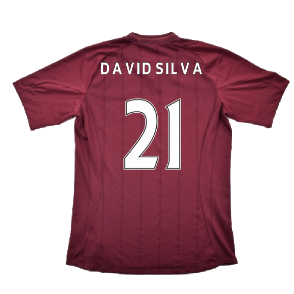 Vintage Manchester City #21 Silva Sec Away Long Sleeves Soccer