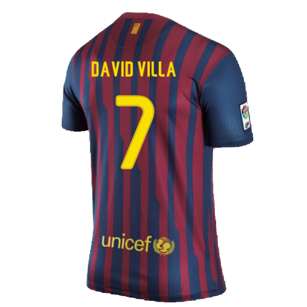 Barcelona 2011-12 Home Shirt (L) (Very Good) (David Villa 7)_1