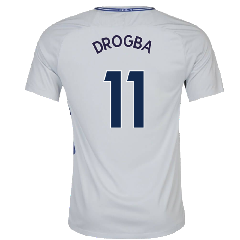 2017-2018 Chelsea Away Nike Ladies Shirt (Womens L) (Mint) (Drogba 11)_1