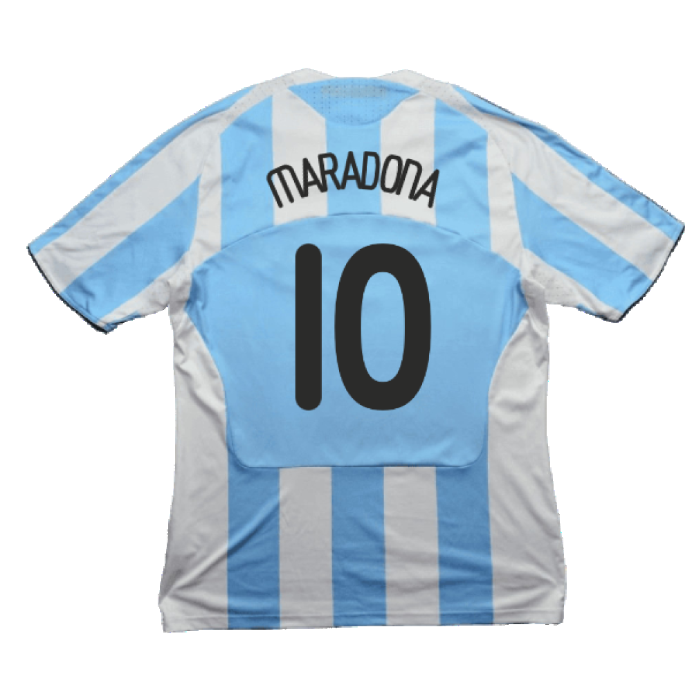 Argentina 2008-09 Home Shirt (L) (Good) (Maradona 10)_1