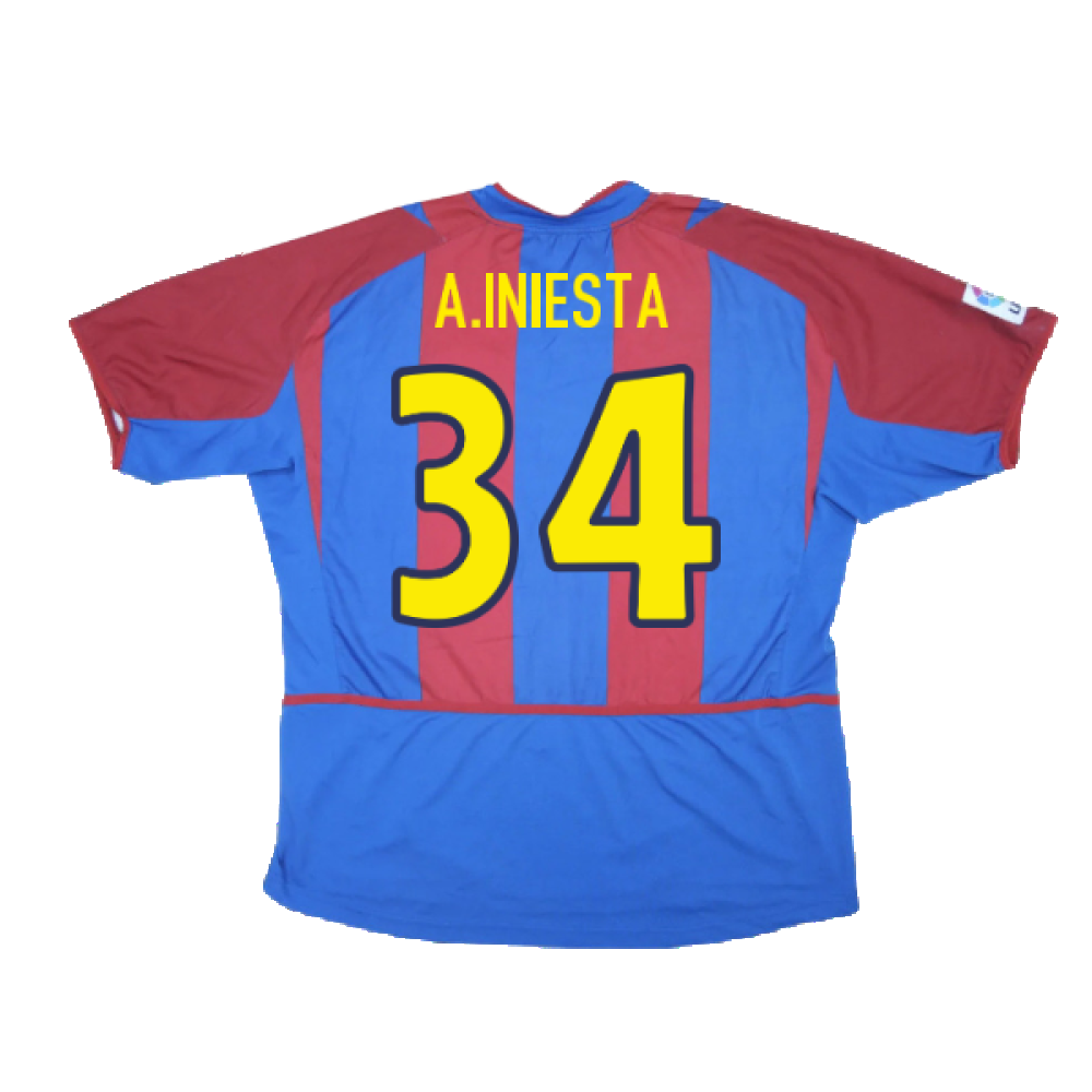 Barcelona 2002-2003 Home Shirt (XL) (Excellent) (A.Iniesta 34)_1