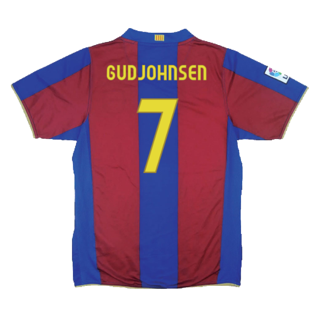 Barcelona 2007-08 Home Shirt (S) (Excellent) (Gudjohnsen 7)_1