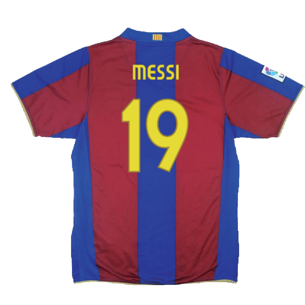 Barcelona 2007-08 Home Shirt (S) (Excellent) (Messi 19)_1