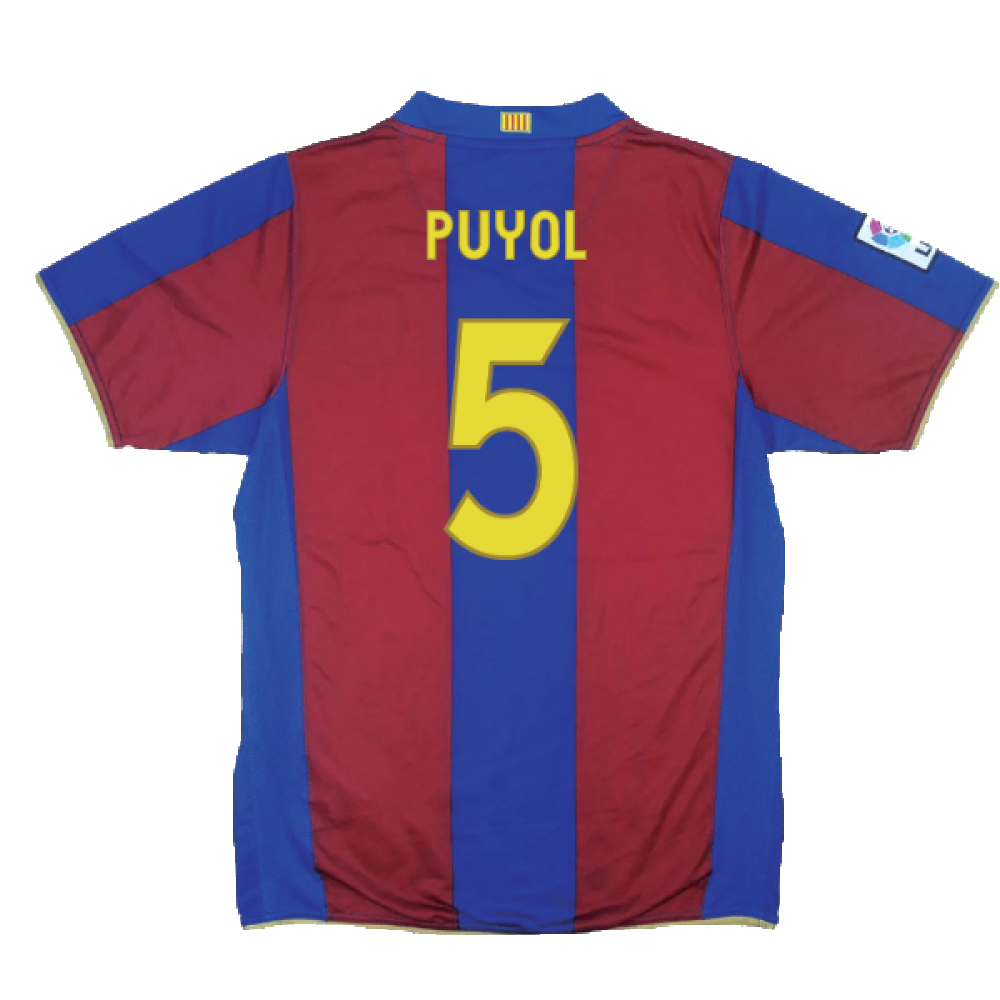 Barcelona 2007-08 Home Shirt (S) (Excellent) (Puyol 5)_1