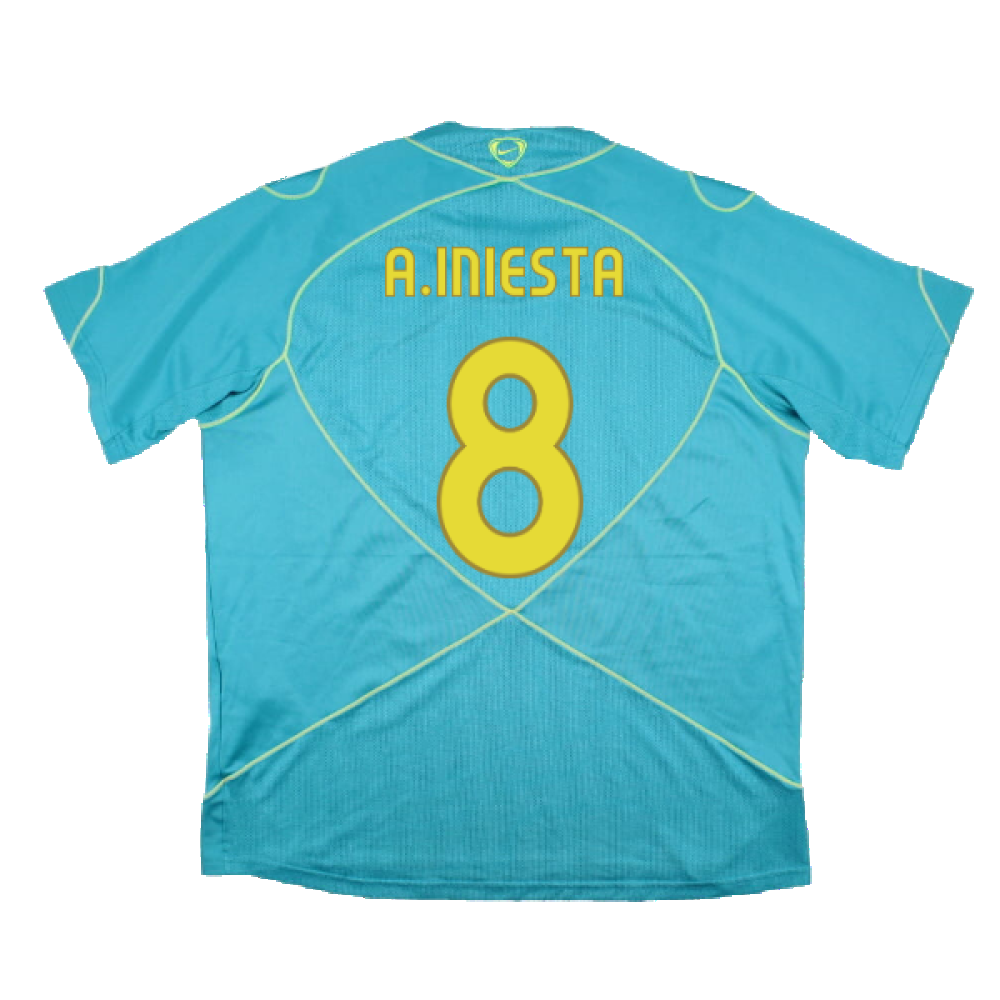 Barcelona 2007-08 Nike Training Shirt (M) (Good) (A.Iniesta 8)_1