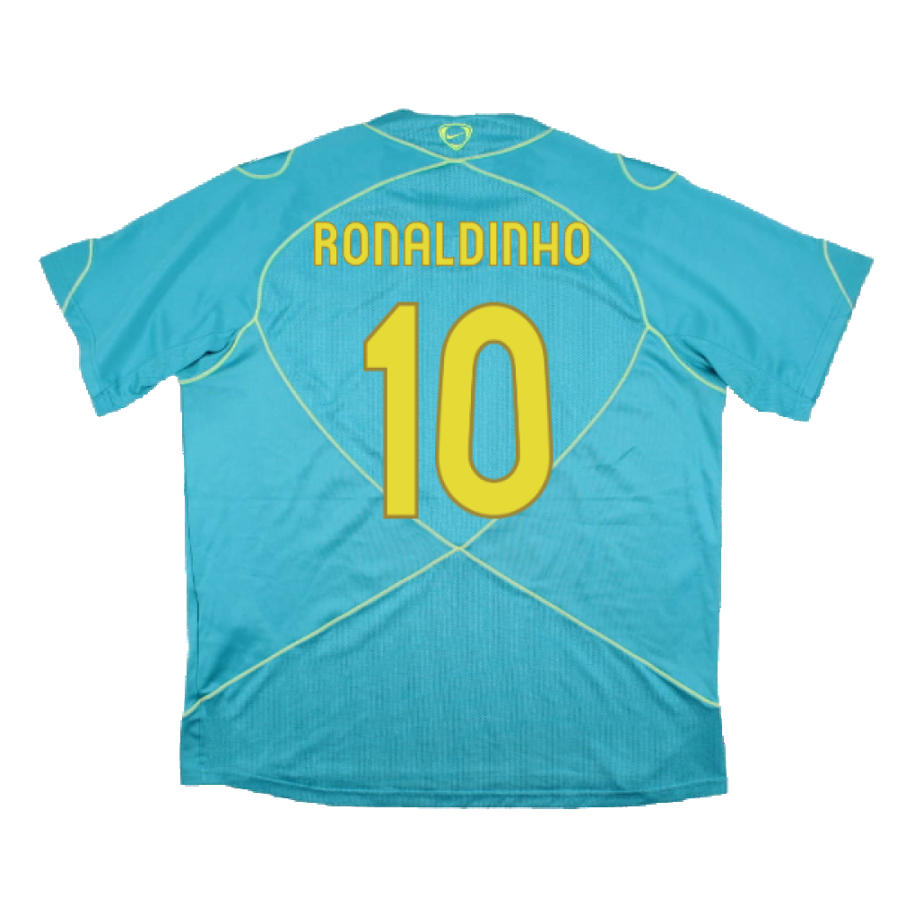 Barcelona 2007-08 Nike Training Shirt (XLB) (Good) (Ronaldinho 10)_1