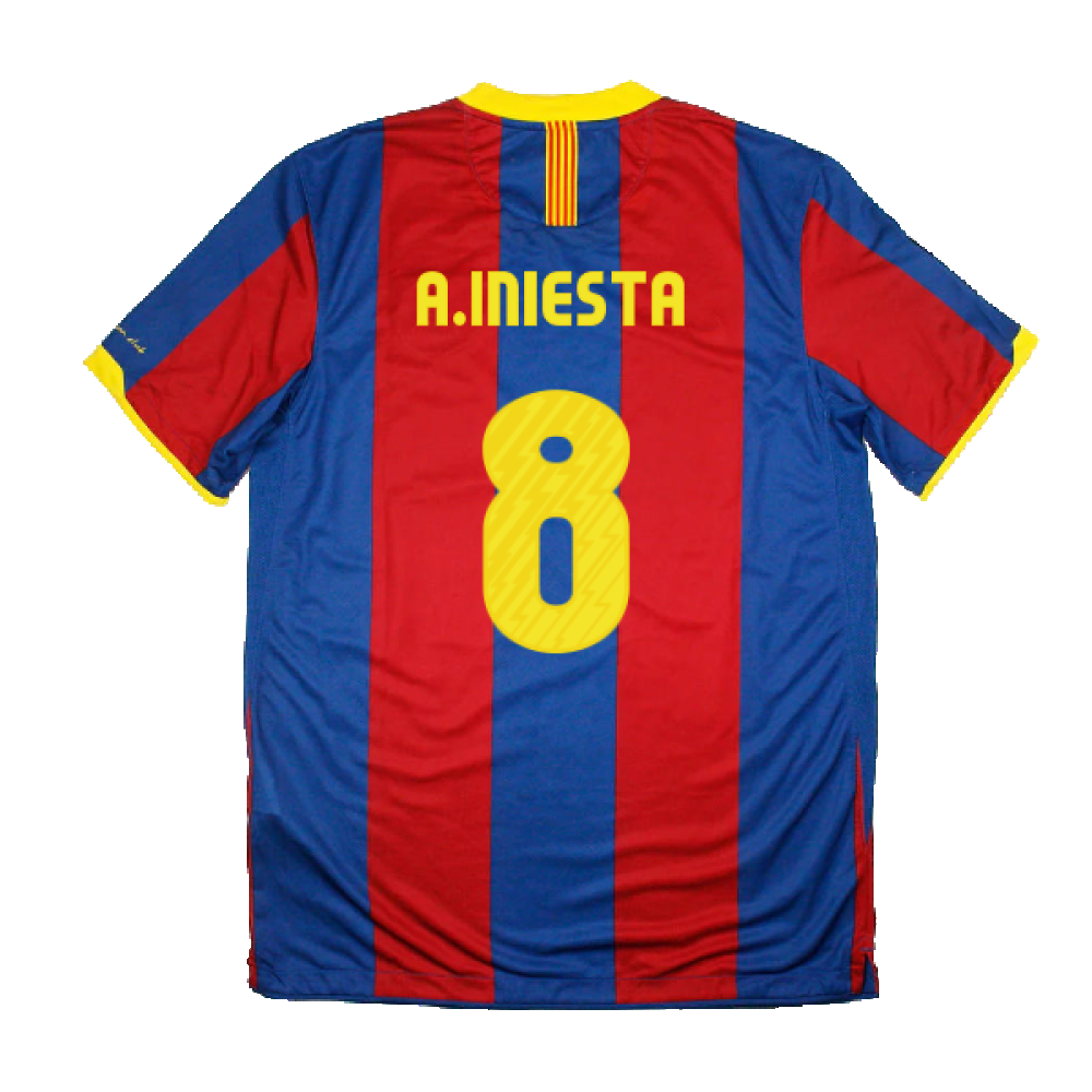 Barcelona 2010-11 Home Shirt (L) (Very Good) (A.Iniesta 8)_1