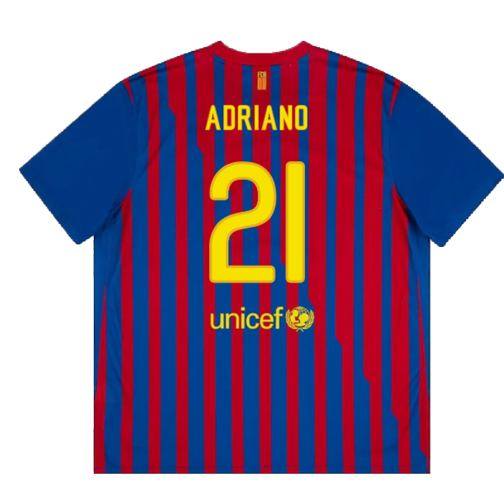 Barcelona 2011-12 Home Shirt (S) (Very Good) (Adriano 21)_1