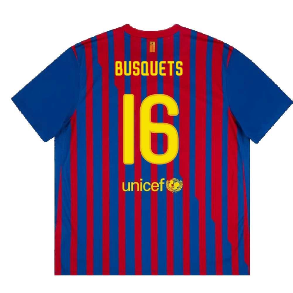 Barcelona 2011-12 Home Shirt (L) (Excellent) (Busquets 16)_1