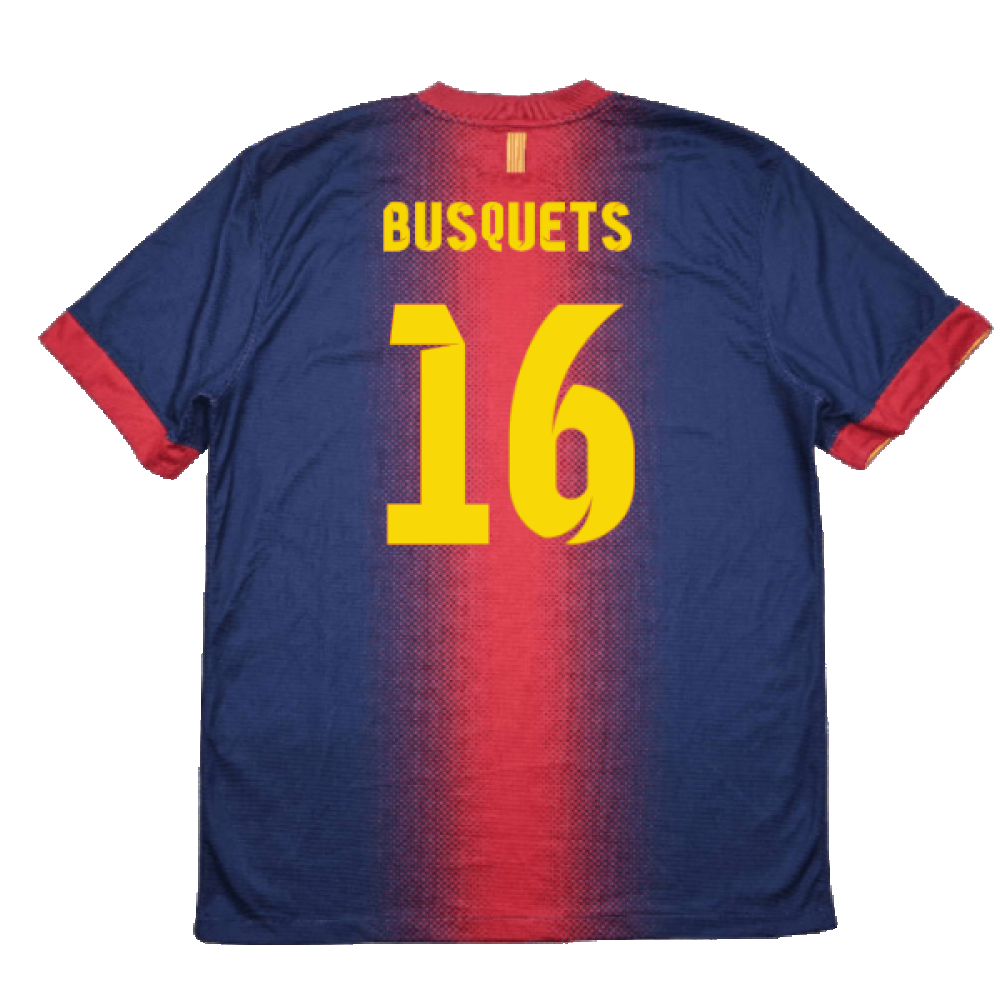 Barcelona 2012-13 Home Shirt (XL) (Excellent) (Busquets 16)_1