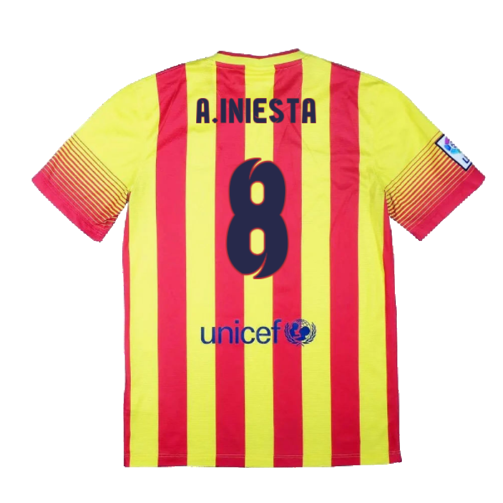 Barcelona 2013-14 Away Shirt (XL) (Mint) (A.Iniesta 8)_1