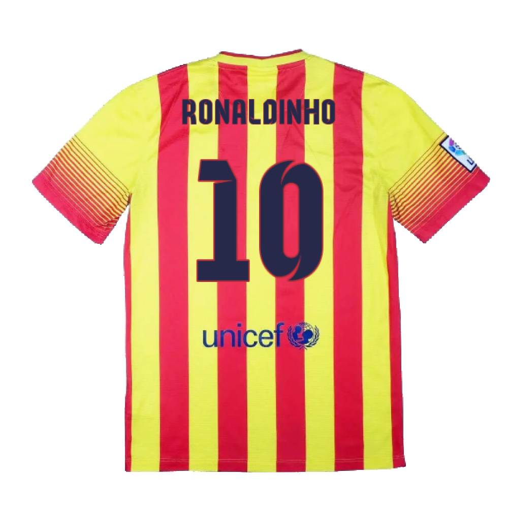 Barcelona 2013-14 Away Shirt (XL) (Mint) (Ronaldinho 10)_1