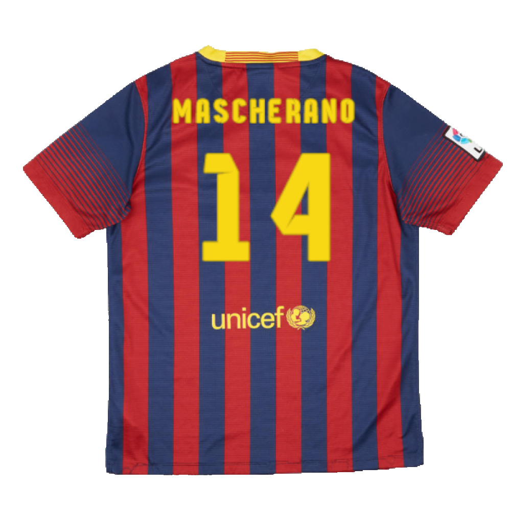 Barcelona 2013-14 Home Shirt (XL) (Good) (Mascherano 14)_1