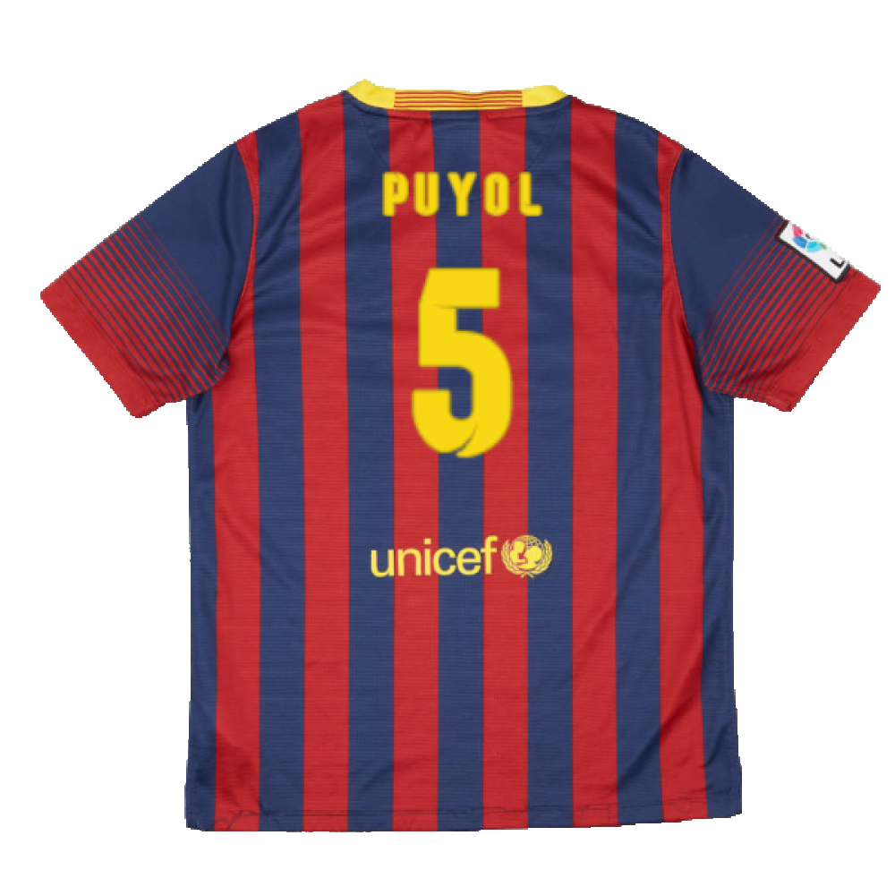 Barcelona 2013-14 Home Shirt (Very Good) (Puyol 5)_1