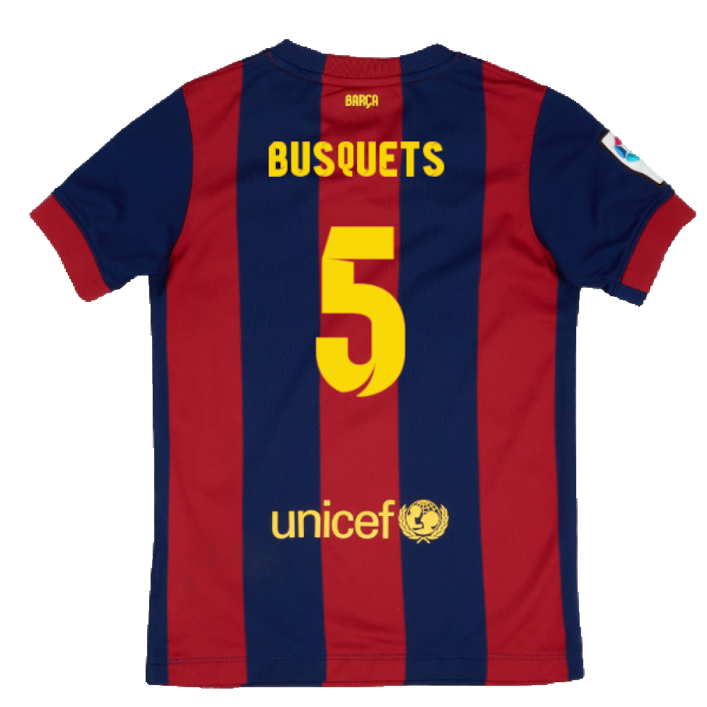 Barcelona 2014-15 Home Shirt (XL Boys) (Very Good) (Busquets 5)_1