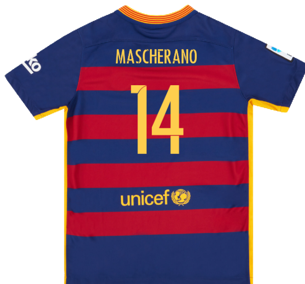 Barcelona 2015-16 Home Shirt (2XL) (Mint) (Mascherano 14)_1