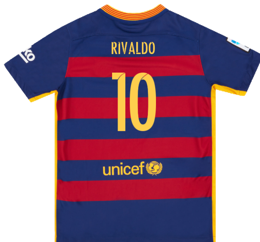 Barcelona 2015-16 Home Shirt (2XL) (Mint) (Rivaldo 10)_1