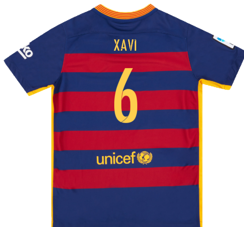 Barcelona 2015-16 Home Shirt (2XL) (Mint) (Xavi 6)_1