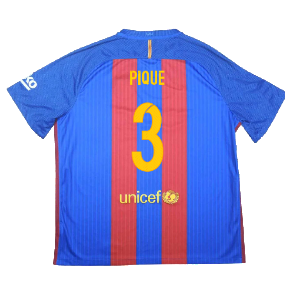 Barcelona 2016-17 Home Shirt (S) (Very Good) (Pique 3)_1