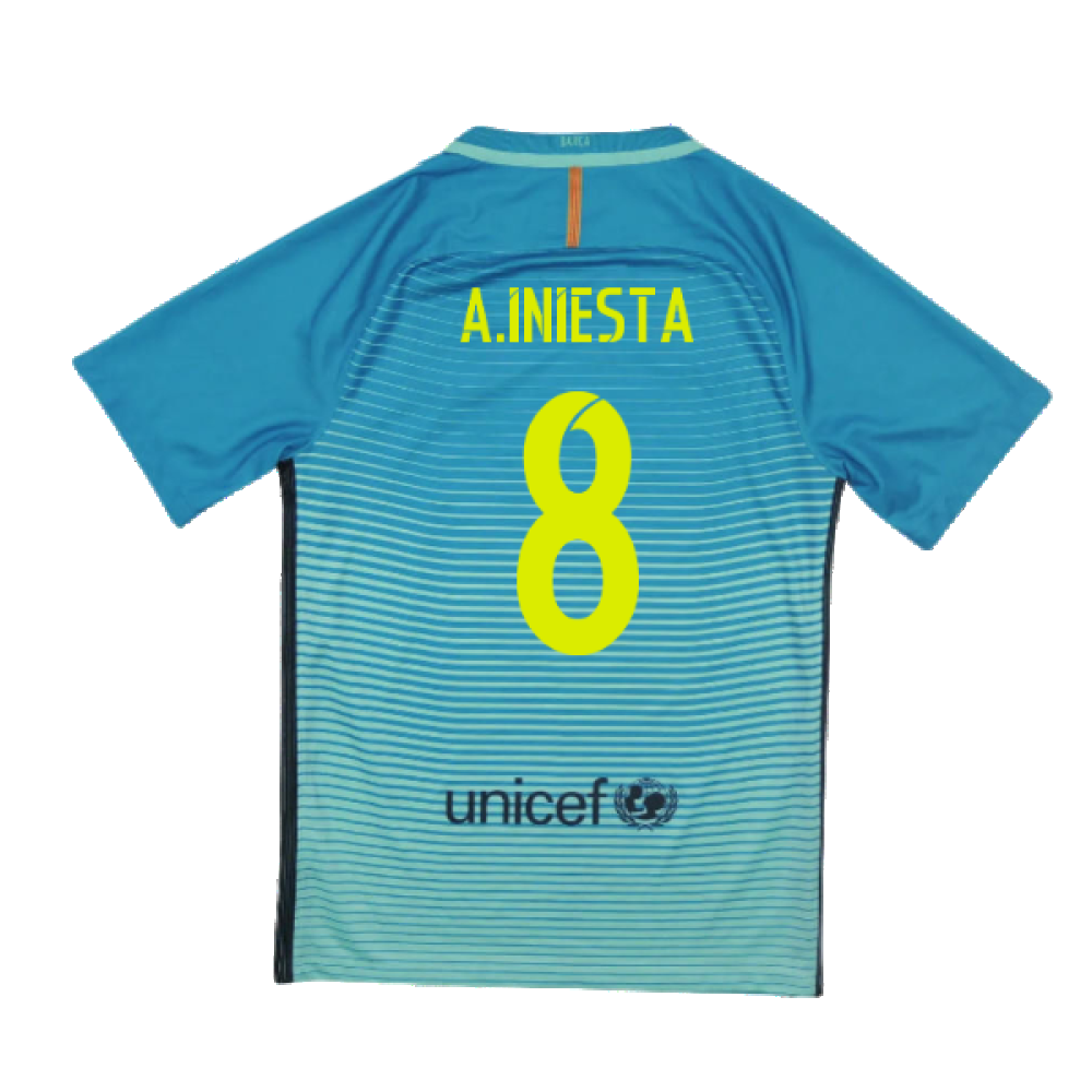 Barcelona 2016-17 Third Shirt (XLB) Messi #10 (Mint) (A.Iniesta 8)_1