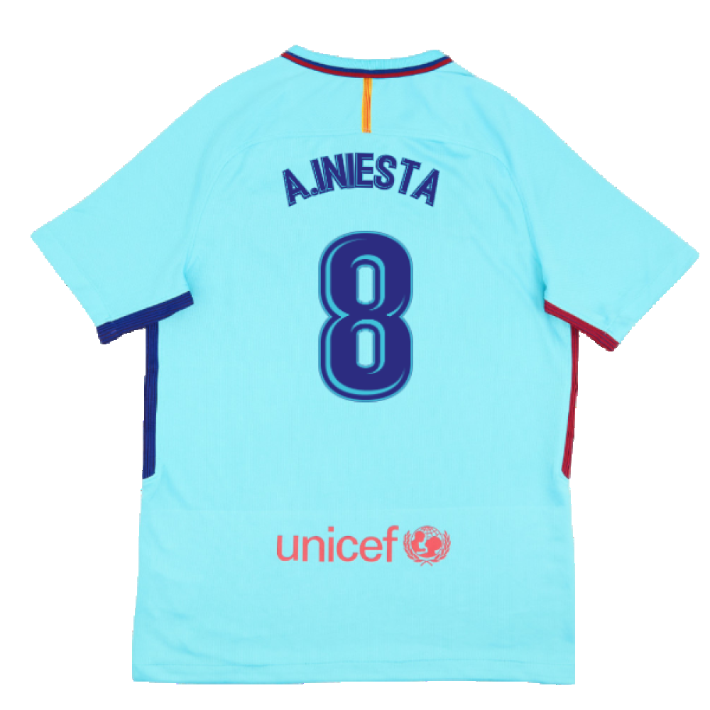 Barcelona 2017-18 Away Shirt (2XL) (Very Good) (A.Iniesta 8)_1