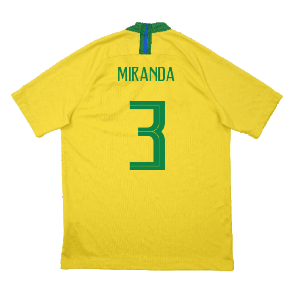 Brazil 2018-19 Home Shirt (Good) (Miranda 3)_1