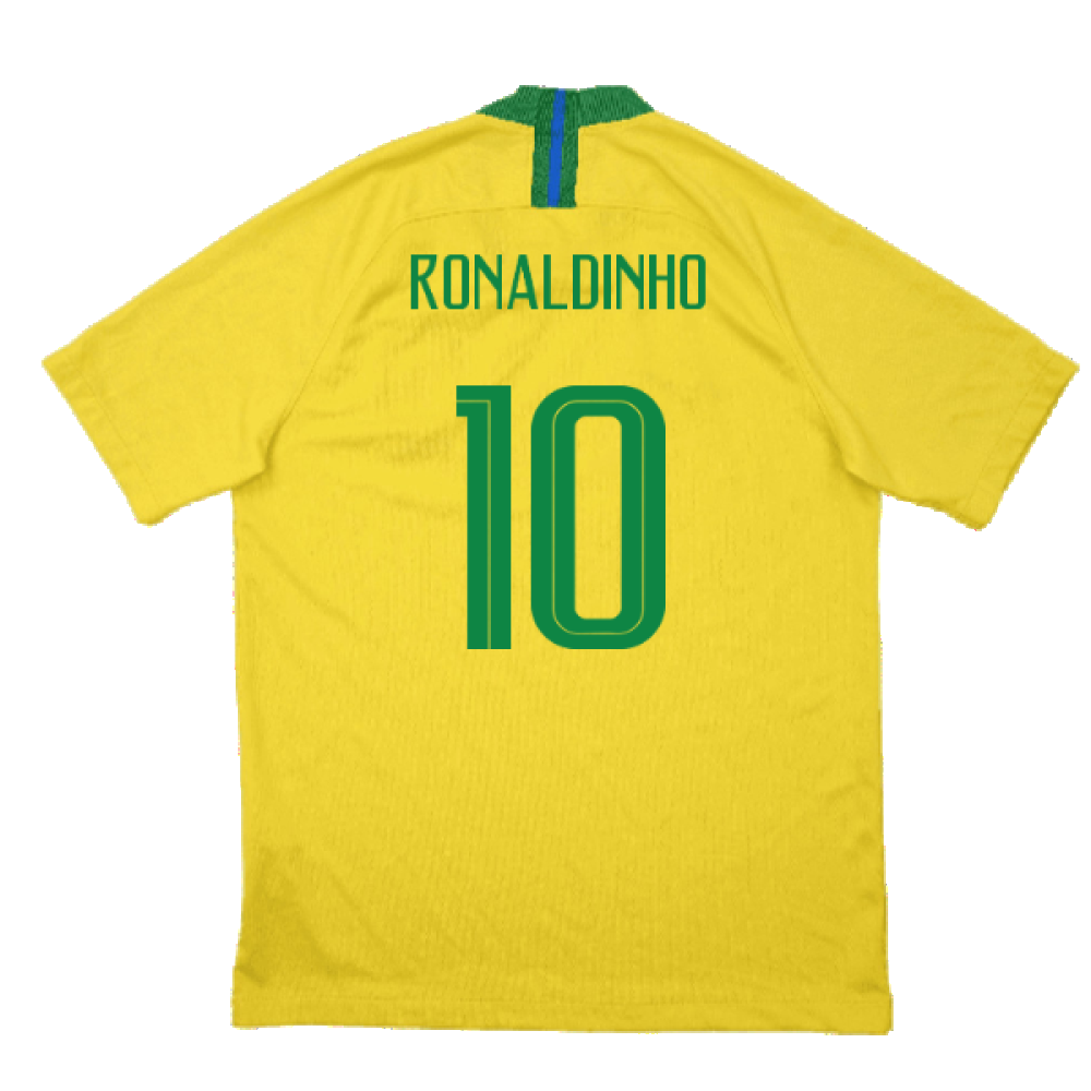 Brazil 2018-19 Home Shirt (Excellent) (Ronaldinho 10)_1