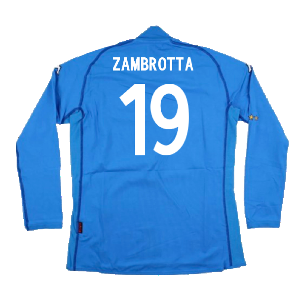 Italy 2002-2003 Home Long Sleeve Shirt (M) (Good) (Zambrotta 19)_1