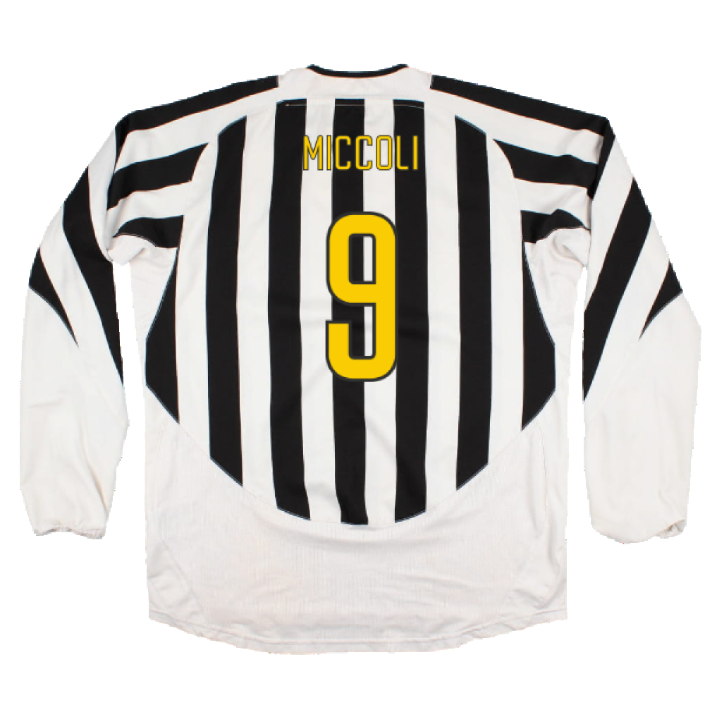 Juventus 2003-04 Long Sleeve Home Shirt (M) (Very Good) (Miccoli 9)_1