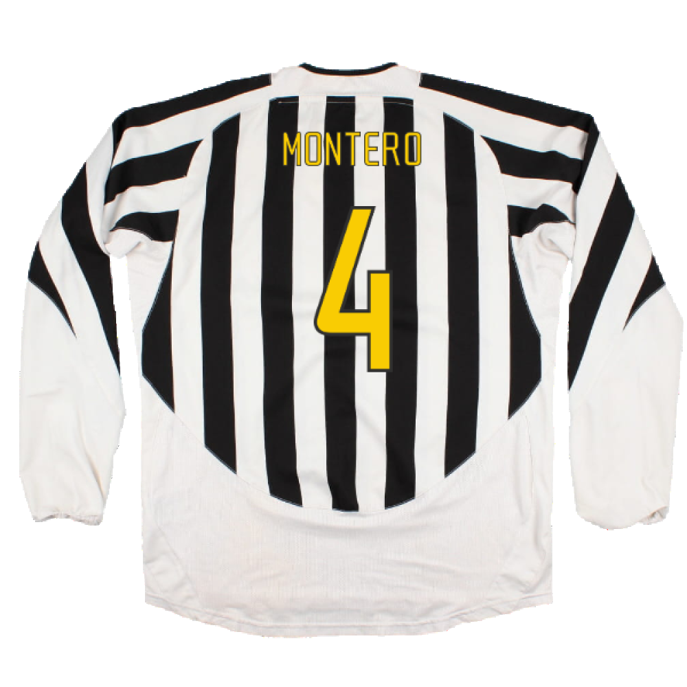 Juventus 2003-04 Long Sleeve Home Shirt (M) (Very Good) (Montero 4)_1