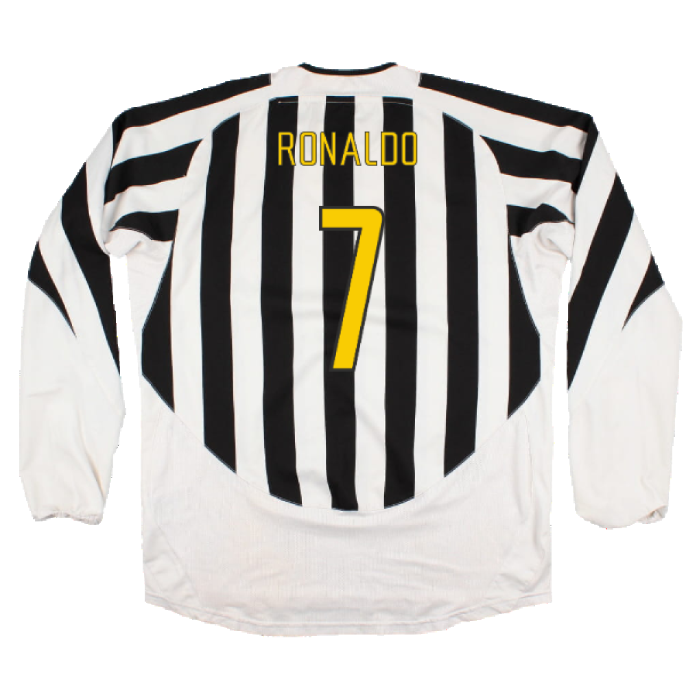 Juventus 2003-04 Long Sleeve Home Shirt (M) (Very Good) (Ronaldo  7)_1