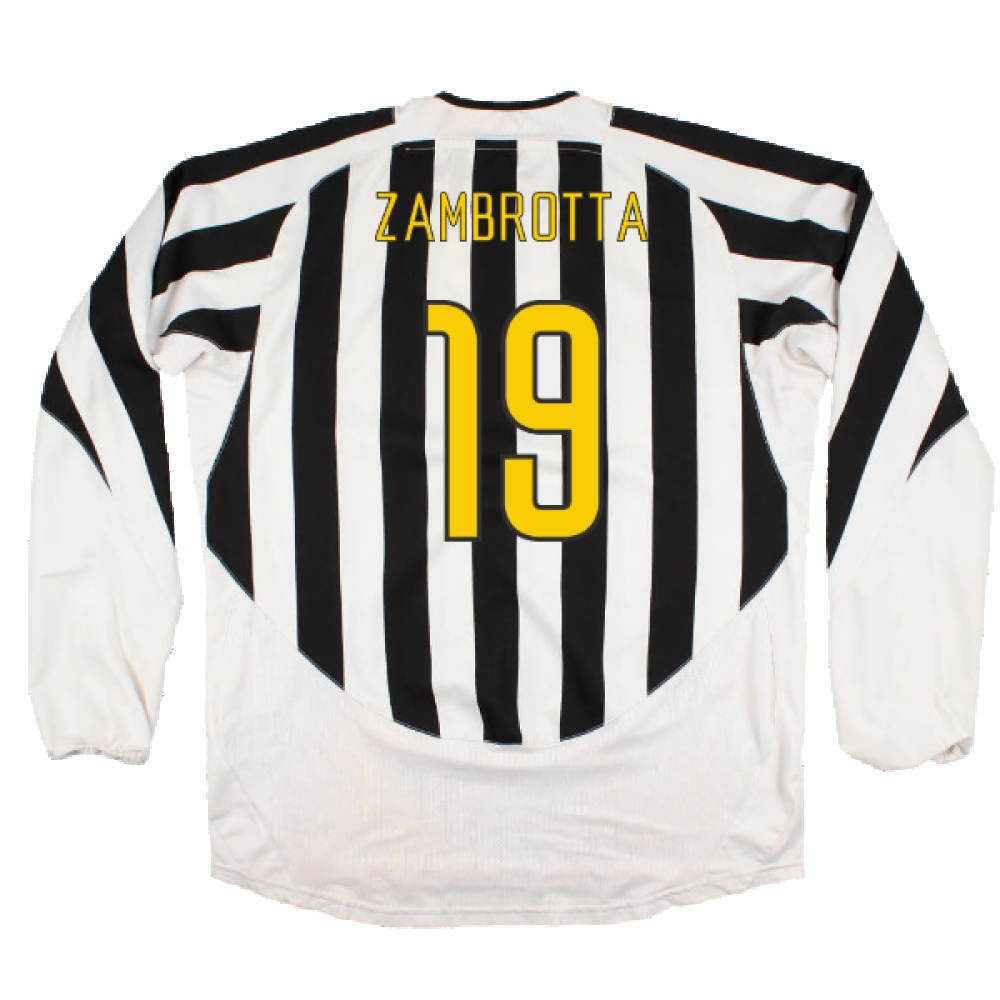 Juventus 2003-04 Long Sleeve Home Shirt (M) (Very Good) (Zambrotta 19)_1