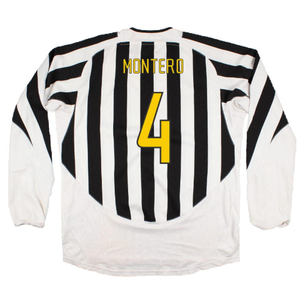 Juventus 2003-04 Long Sleeve Home Shirt (Sponsorless) (L) (Excellent) (Montero 4)_1