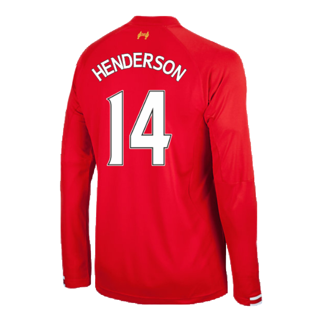 Liverpool 2013-14 Home Long Sleeve Shirt (XL) (Excellent) (HENDERSON 14)_1