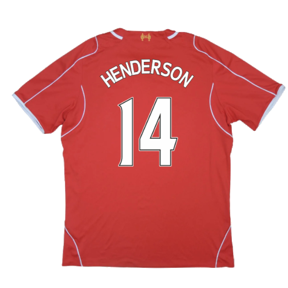 Liverpool 2014-15 Home Shirt (Excellent) (HENDERSON 14)_1