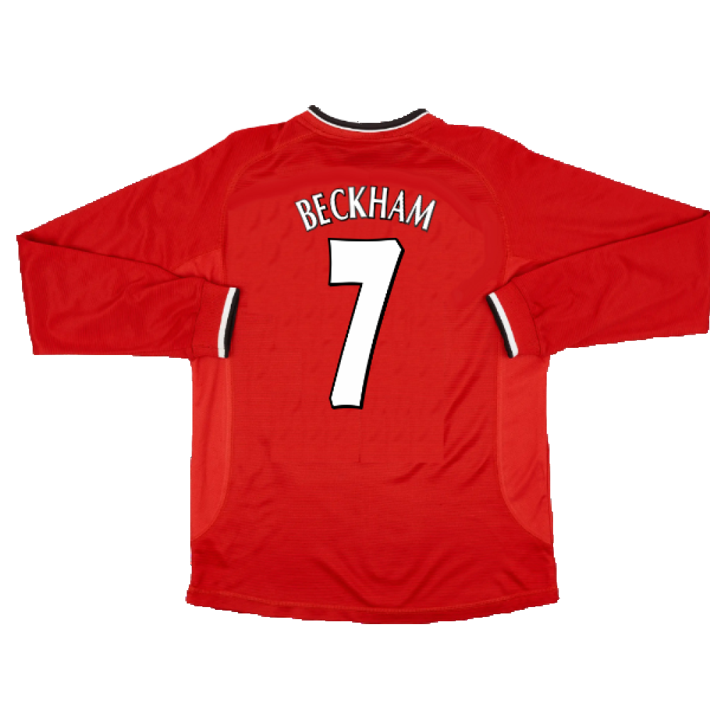 Manchester United 2000-02 Long Sleeved Home Shirt (XXL) (Excellent) (Beckham 7)_1