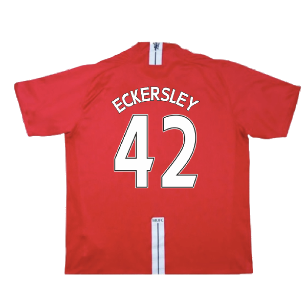 Manchester United 2007-09 Home Shirt (Excellent) (Eckersley 42)_1