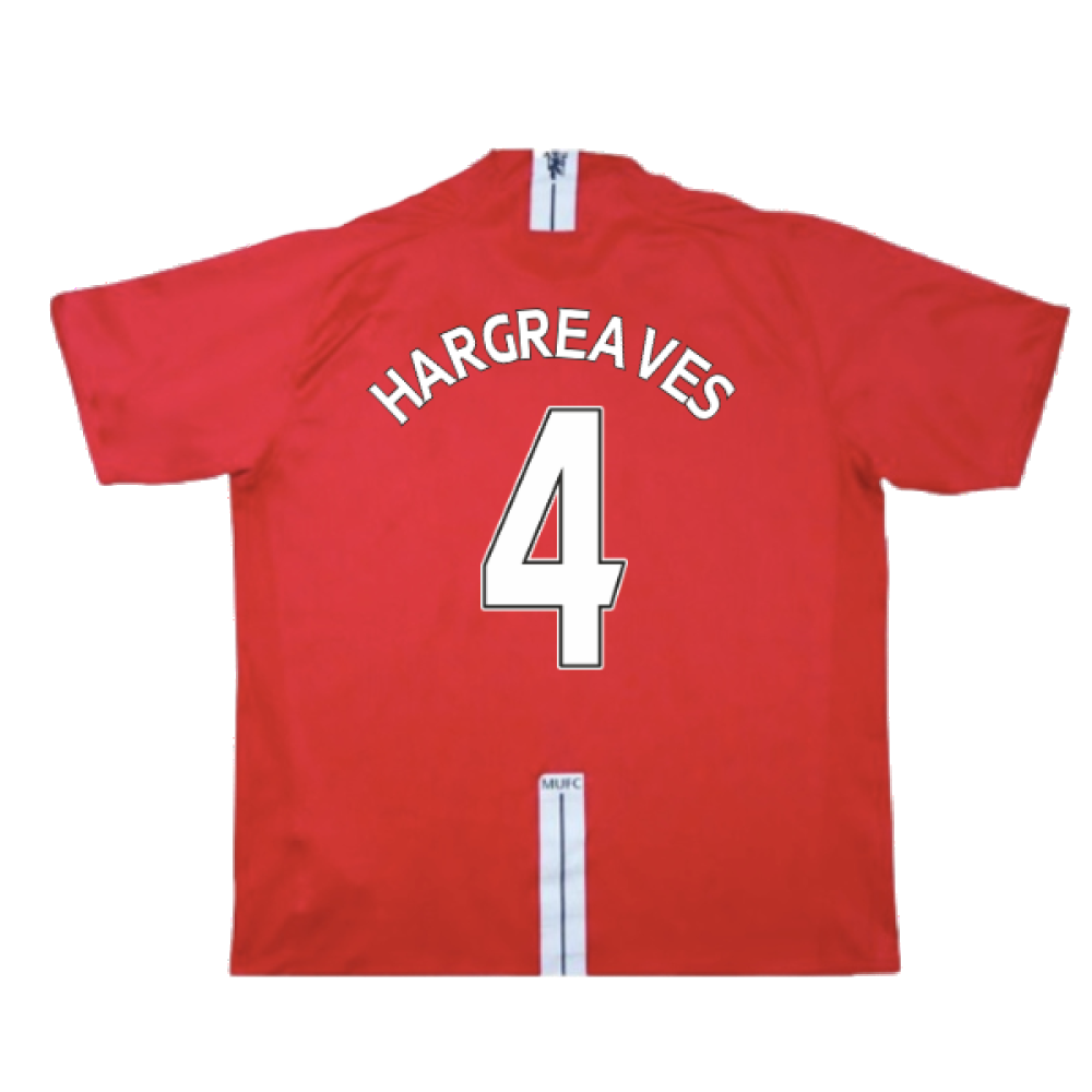 Manchester United 2007-09 Home Shirt (Very Good) (Hargreaves 4)_1