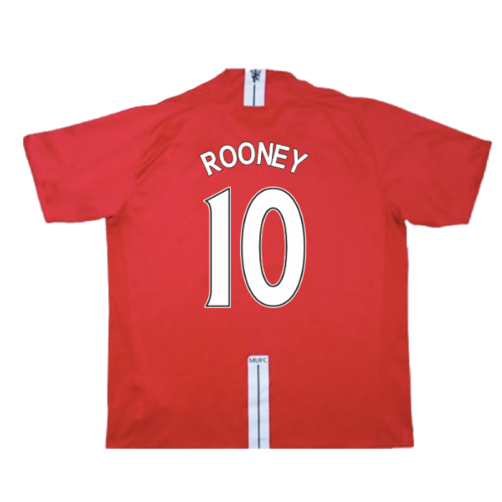 Manchester United 2007-09 Home Shirt (XL) (Excellent) (Rooney 10)_1