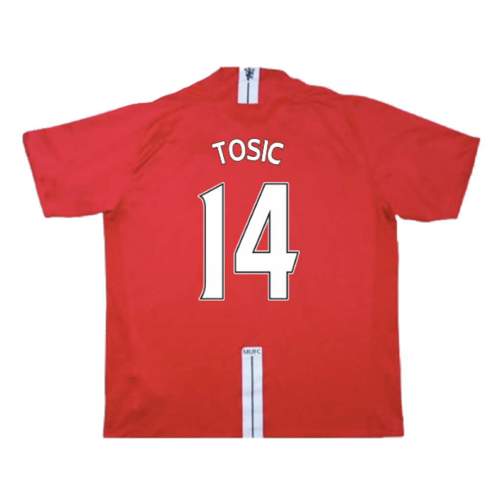 Manchester United 2007-09 Home Shirt (Excellent) (Tosic 14)_1