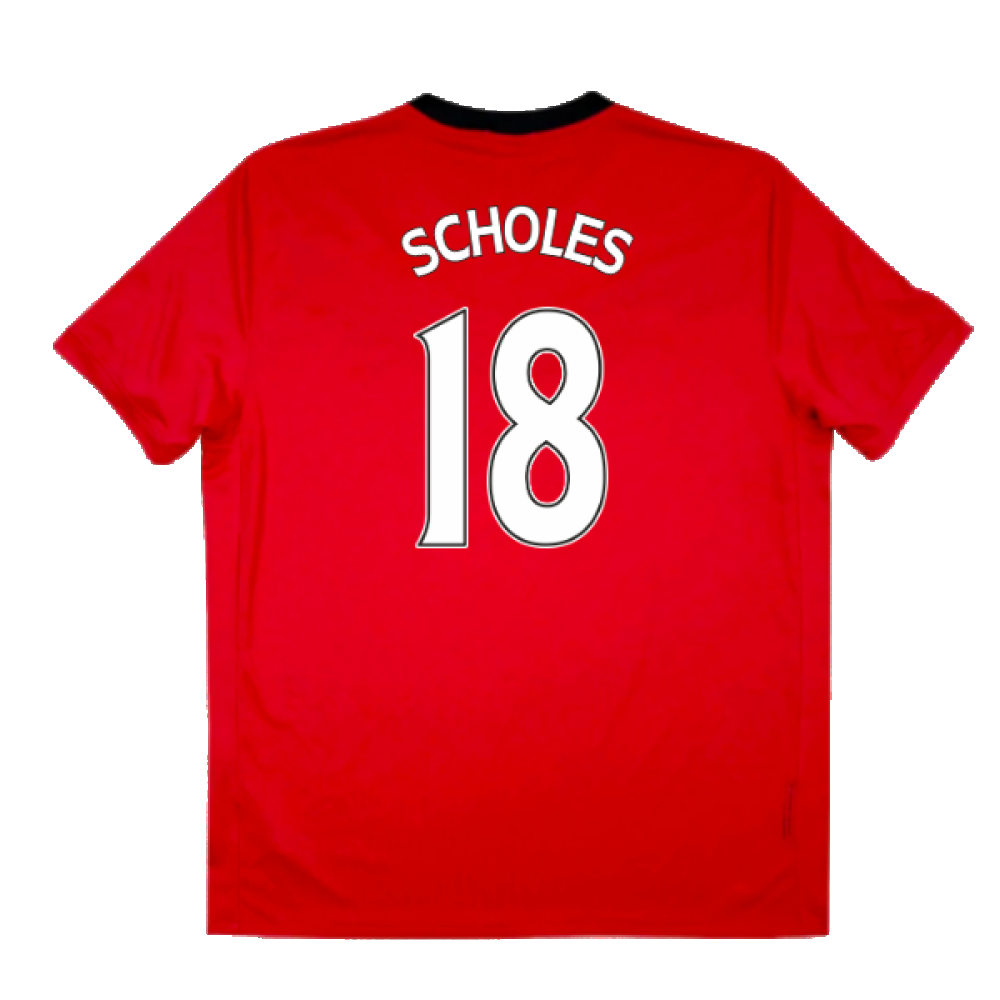 Manchester United 2009-10 Home Shirt (XL) (Very Good) (Scholes 18)_1