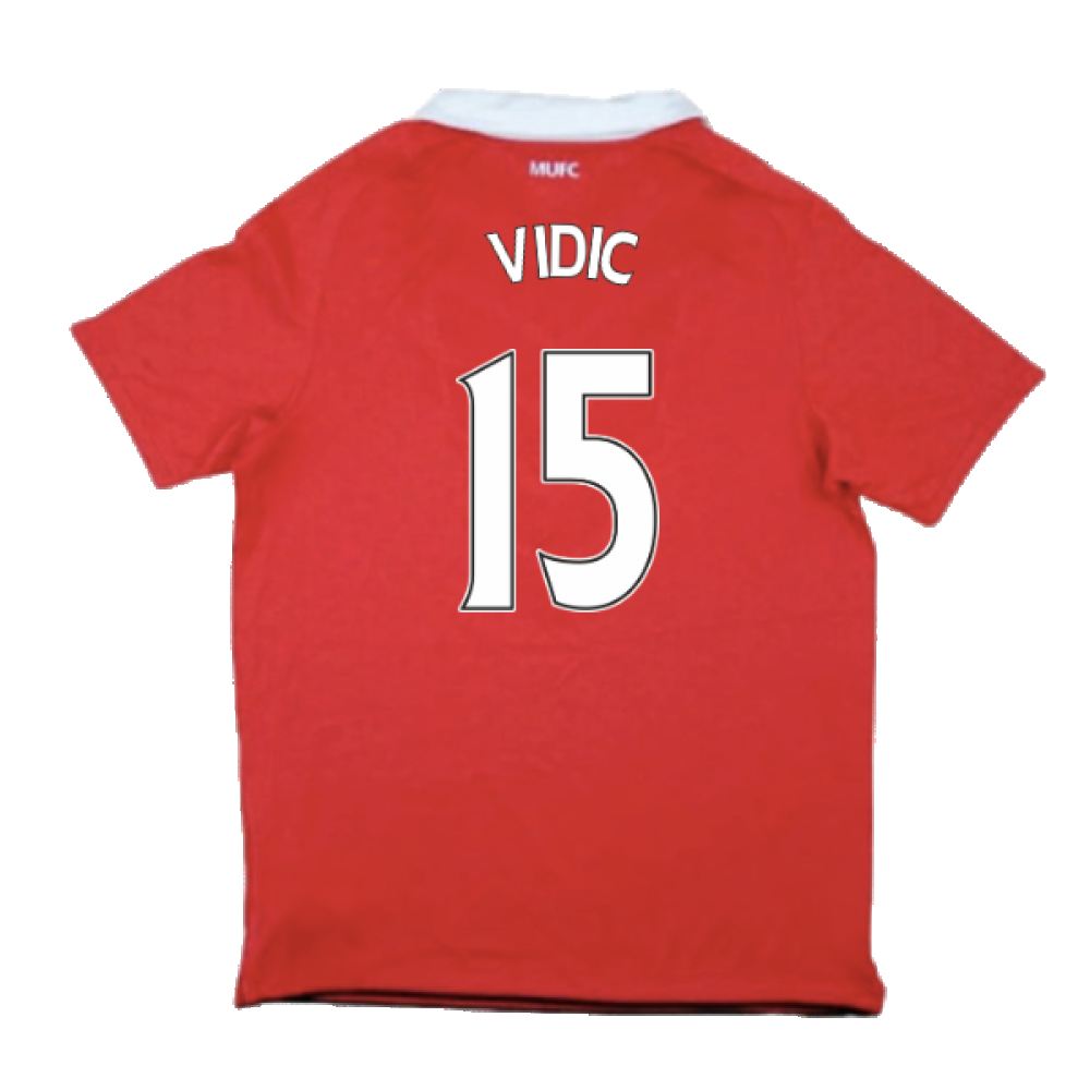 Manchester United 2010-11 Home Shirt (S) (Good) (Vidic 15)_1