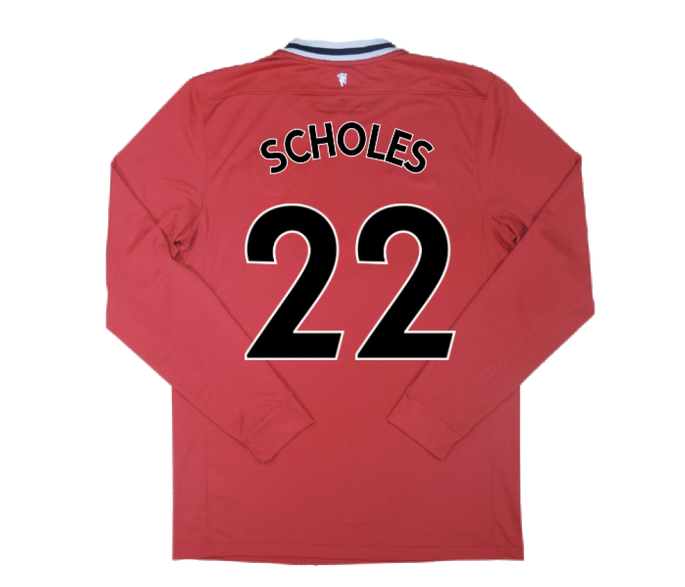 Manchester United 2011-12 Home Long Sleeve Shirt (M) Rooney #10 (Excellent) (Scholes 22)_1