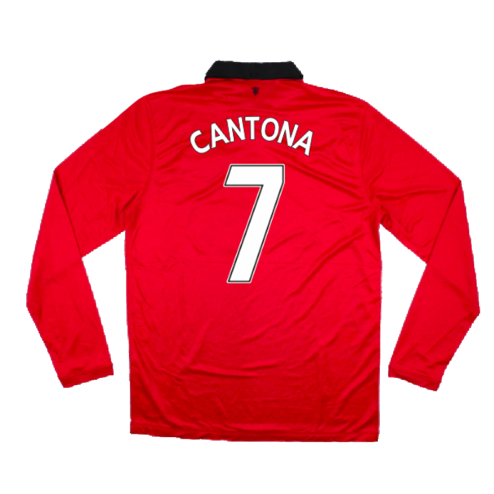 Manchester United 2013-14 Home Long Sleeve Shirt (L) (Mint) (Cantona 7)_1