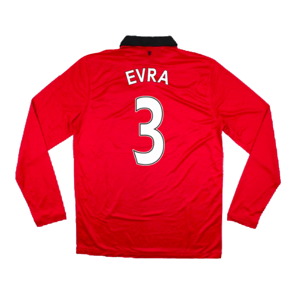 Manchester United 2013-14 Home Long Sleeve Shirt (L) (Mint) (Evra 3)_1