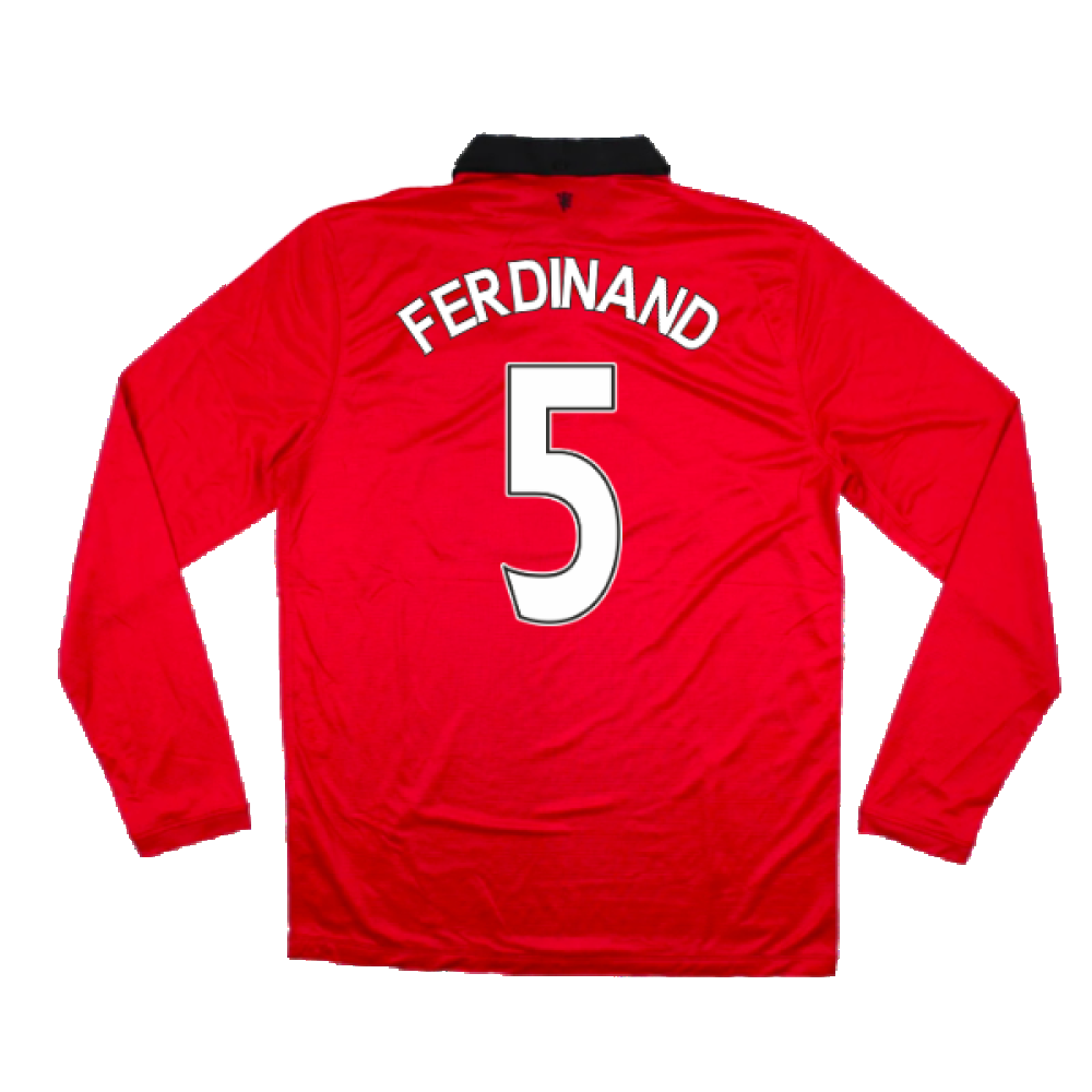 Manchester United 2013-14 Home Long Sleeve Shirt (L) (Mint) (Ferdinand 5)_1