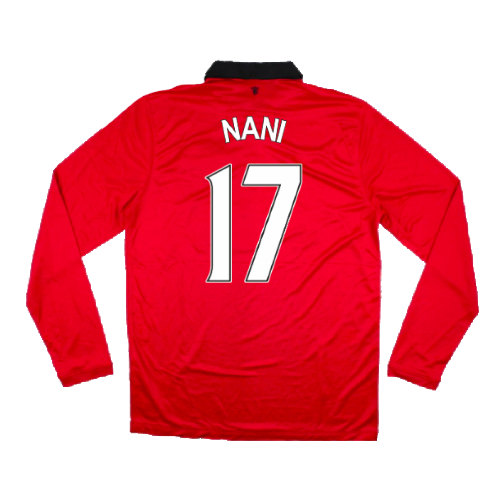 Manchester United 2013-14 Home Long Sleeve Shirt (L) (Mint) (Nani 17)_1