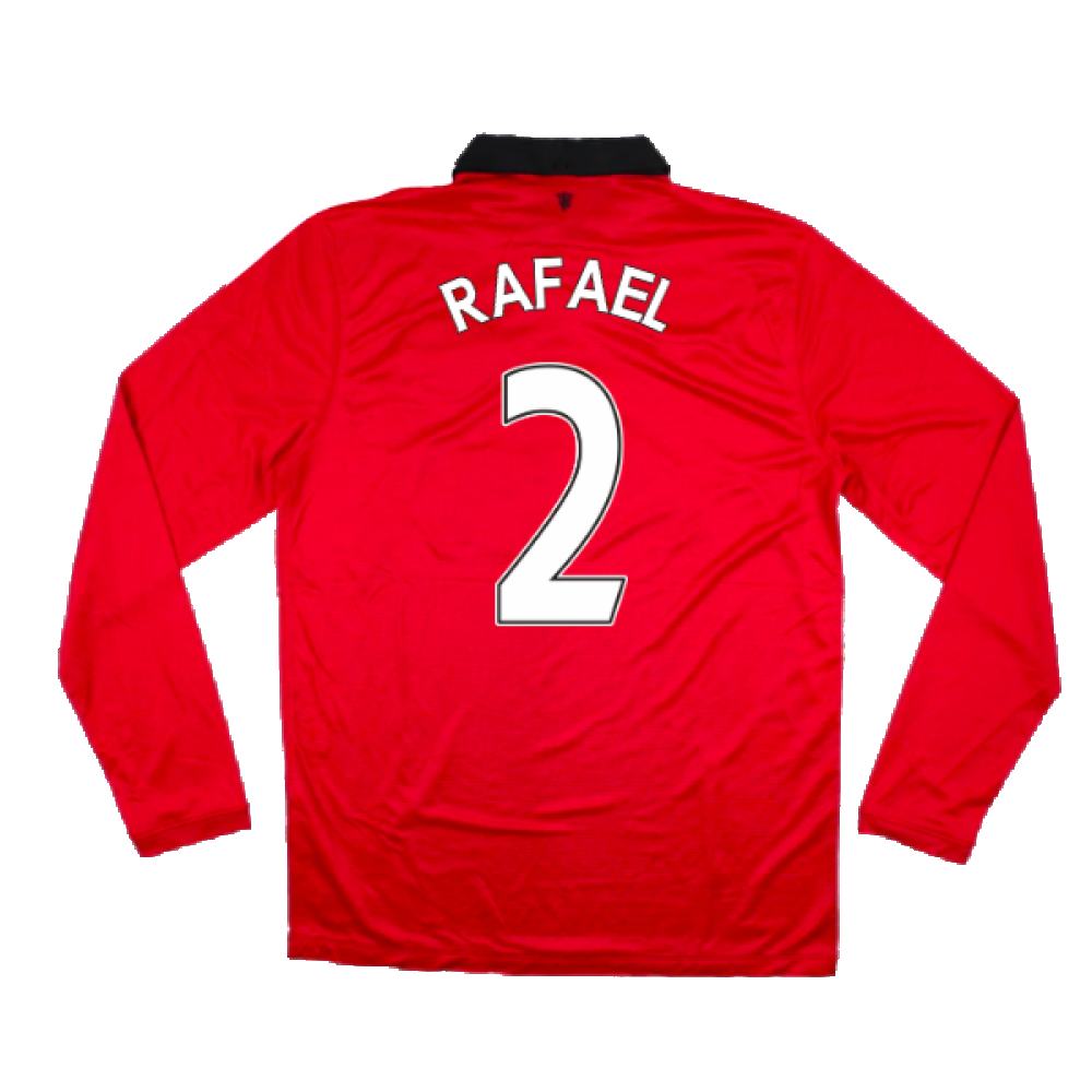 Manchester United 2013-14 Home Long Sleeve Shirt (XL) (Mint) (Rafael 2)_1