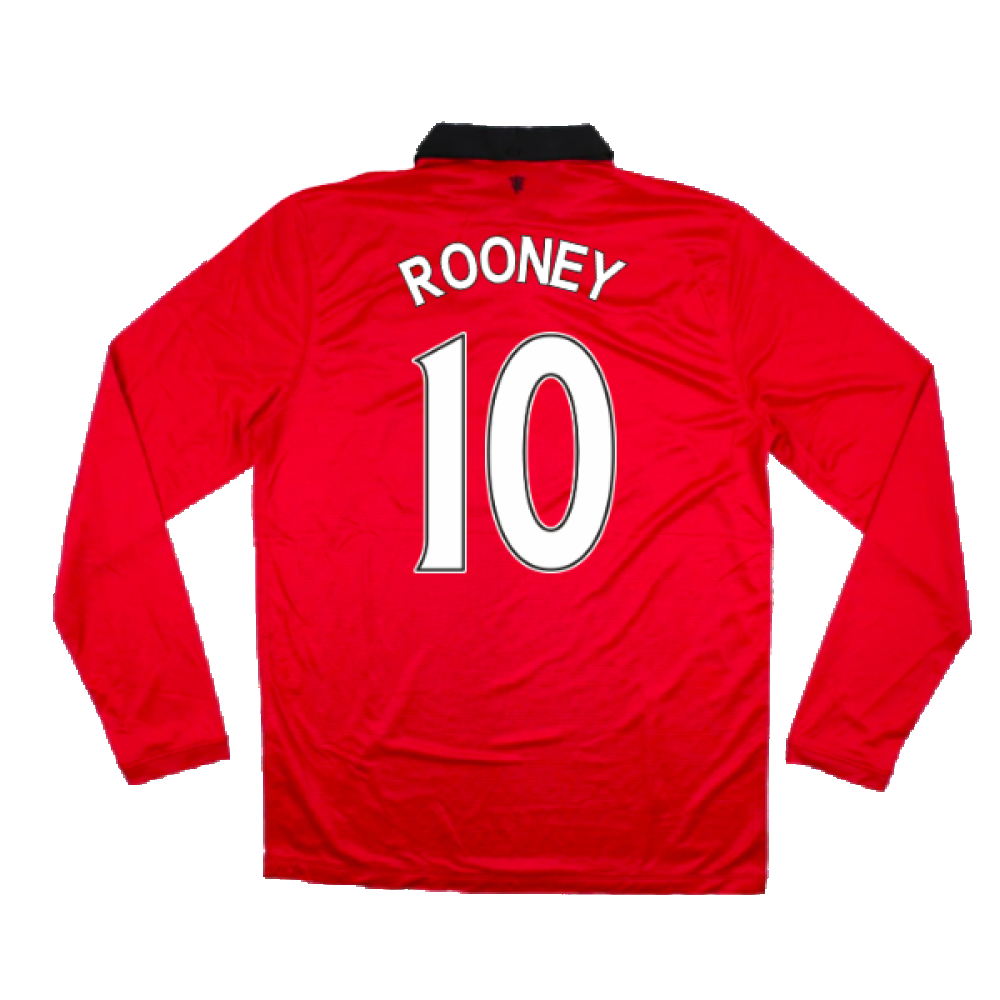 Manchester United 2013-14 Home Long Sleeve Shirt (L) (Mint) (Rooney 10)_1