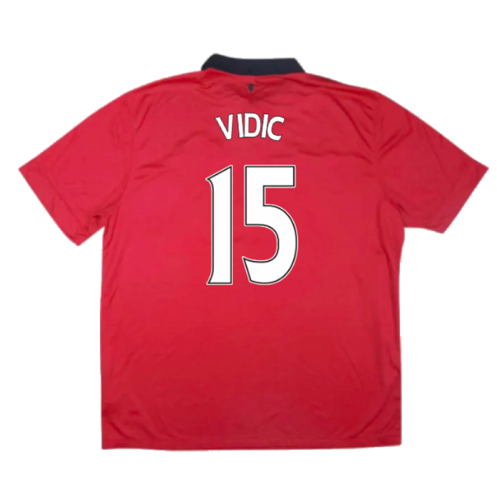 Manchester United 2013-14 Home Shirt (M) (Very Good) (Vidic 15)_1